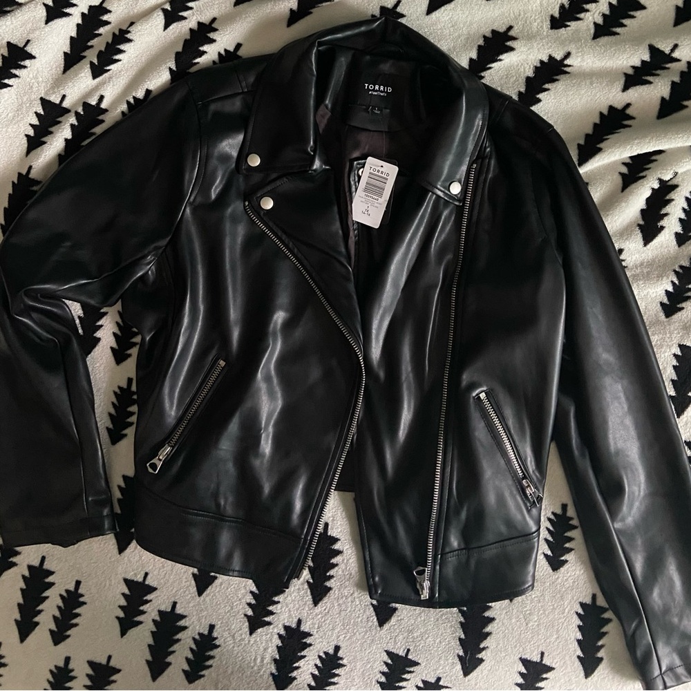 Torrid Black Faux Leather Moto Jacket